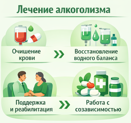 лечение алкоголизма в Жигулёвске этапы